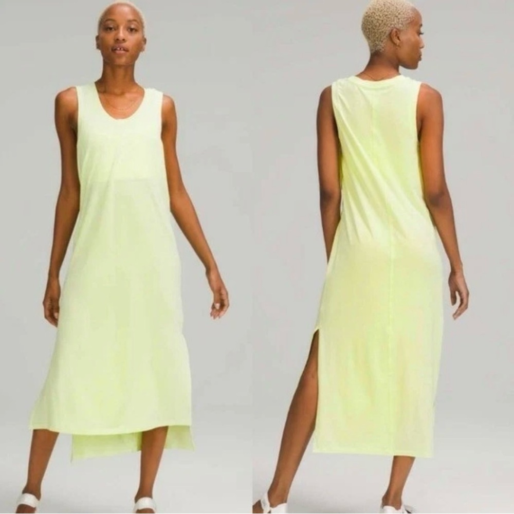 Lululemon All Yours Yellow Tank Maxi‎ Dress Size 6 Pristine Condition